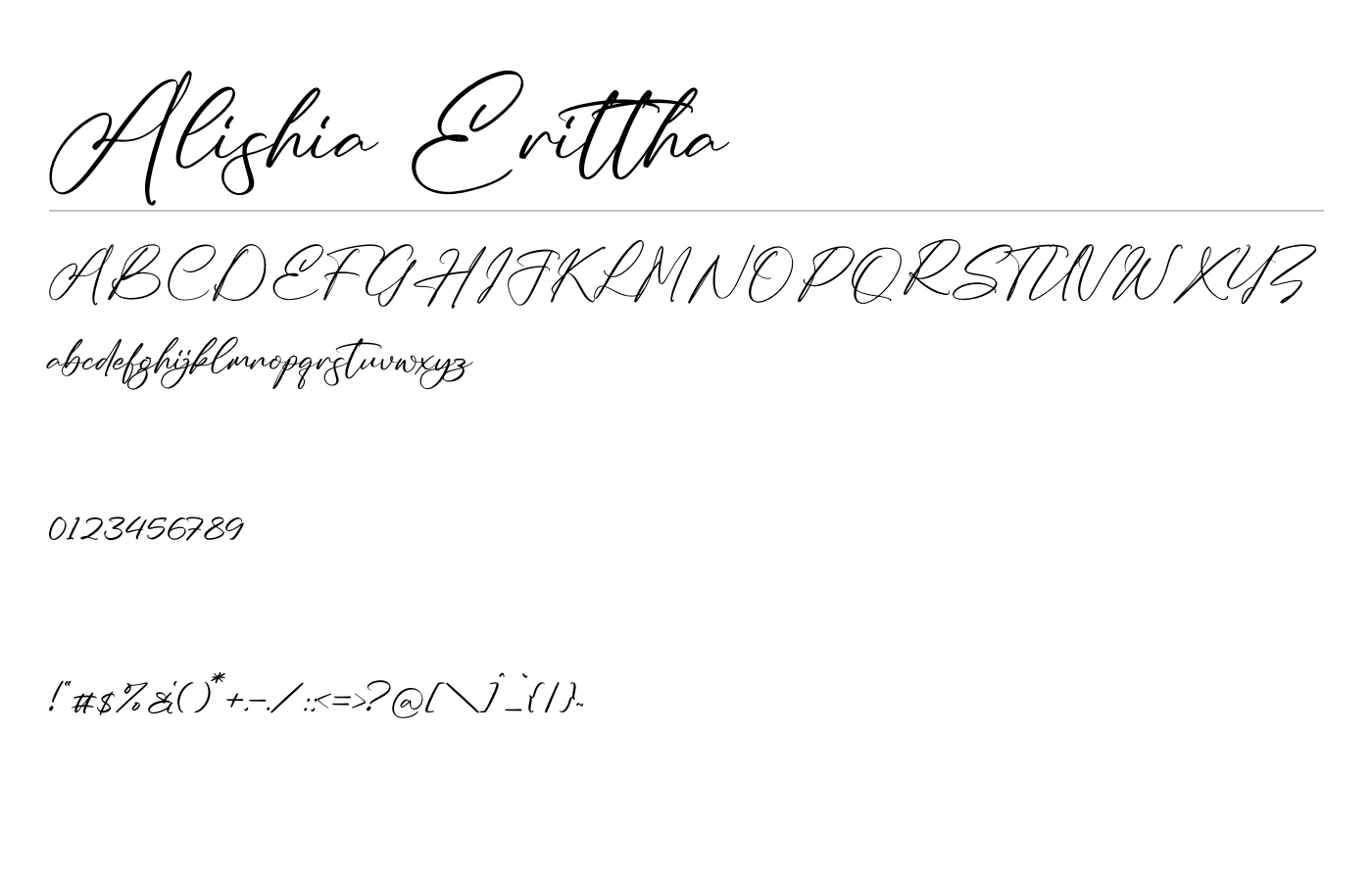 Alishia Erittha Font preview