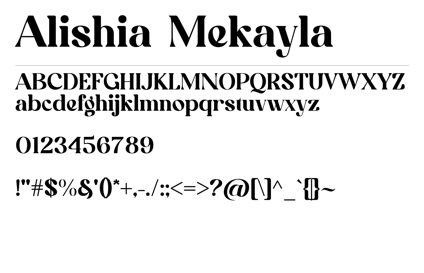 Alishia Mekayla Font preview