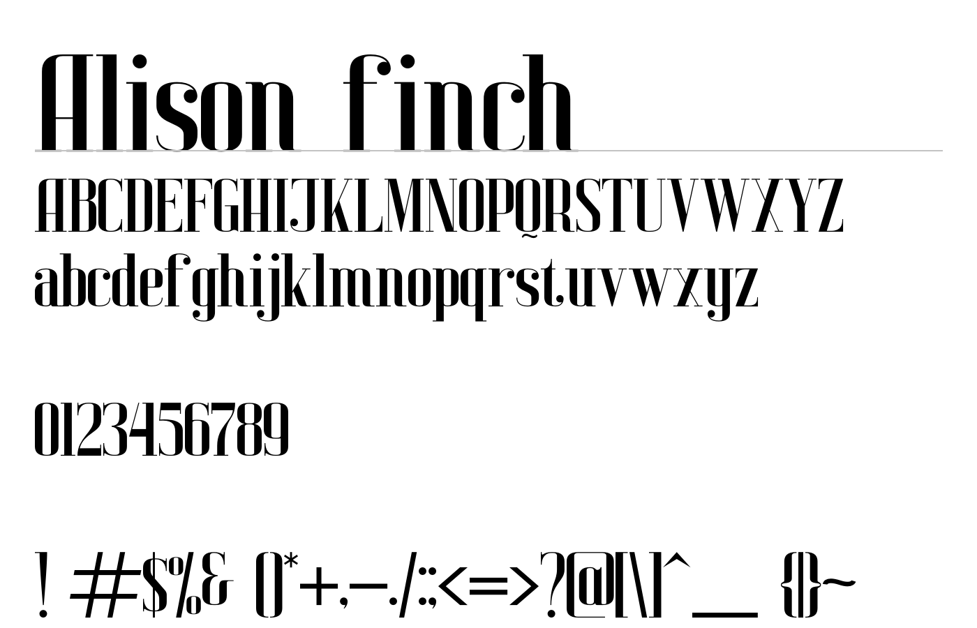 Alison finch Font preview