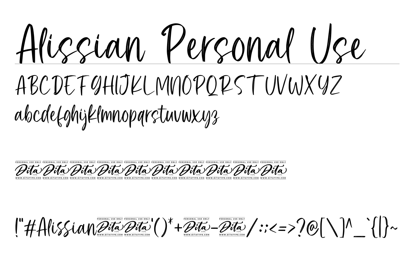 Alissian Personal Use Font preview