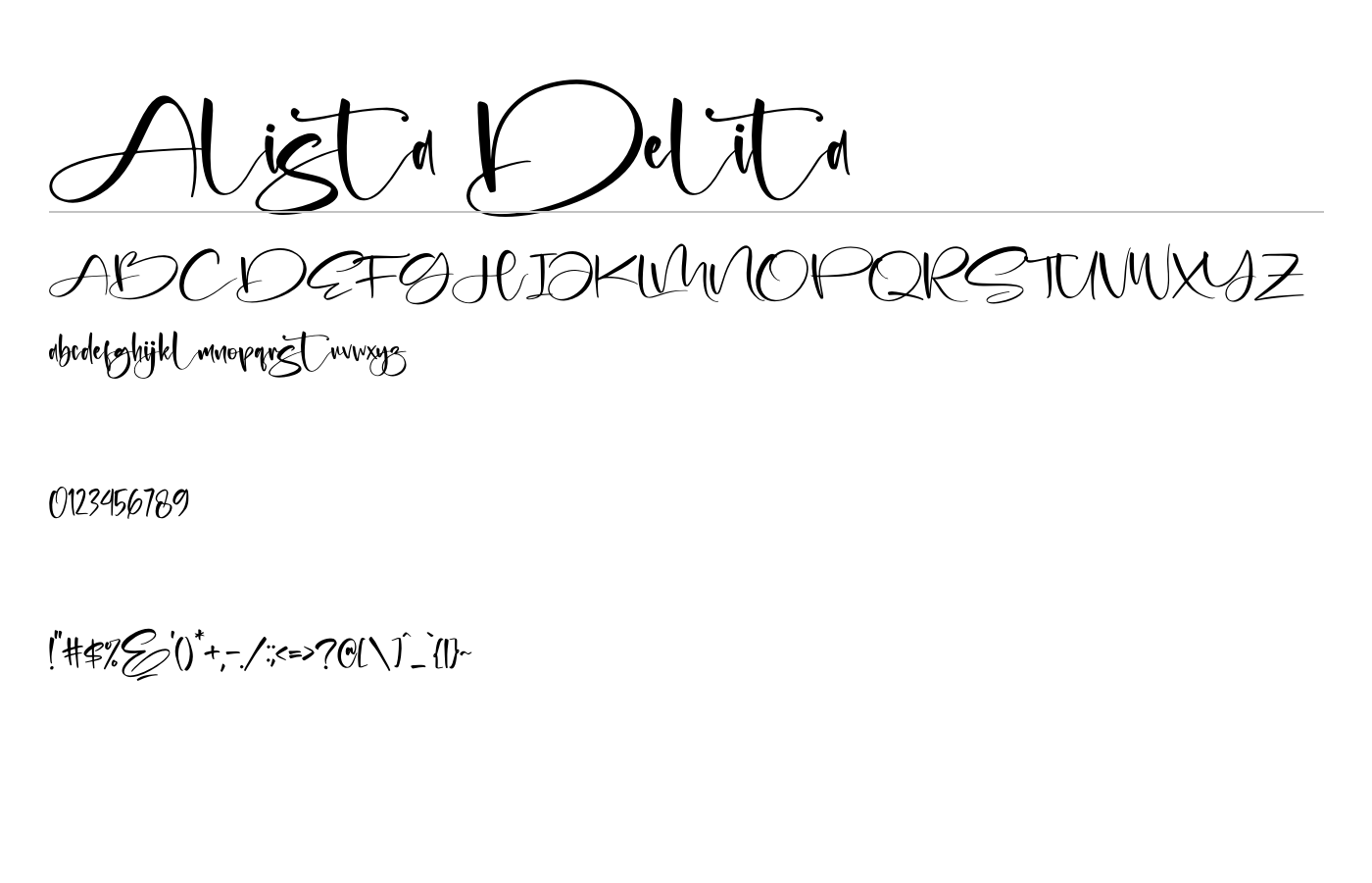 Alista Delita Font preview