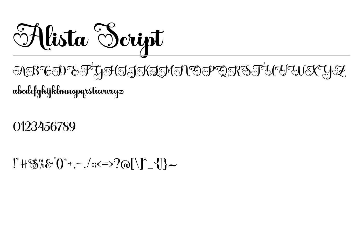 Alista Script Font preview