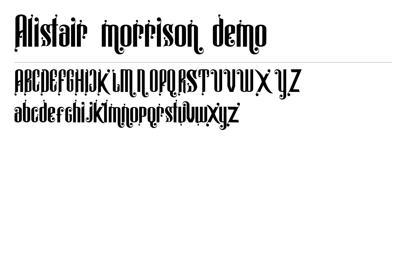 Alistair morrison demo Font preview