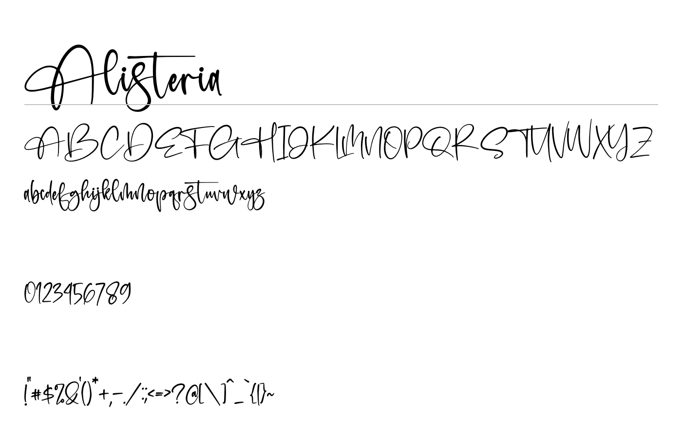 Alisteria Font preview