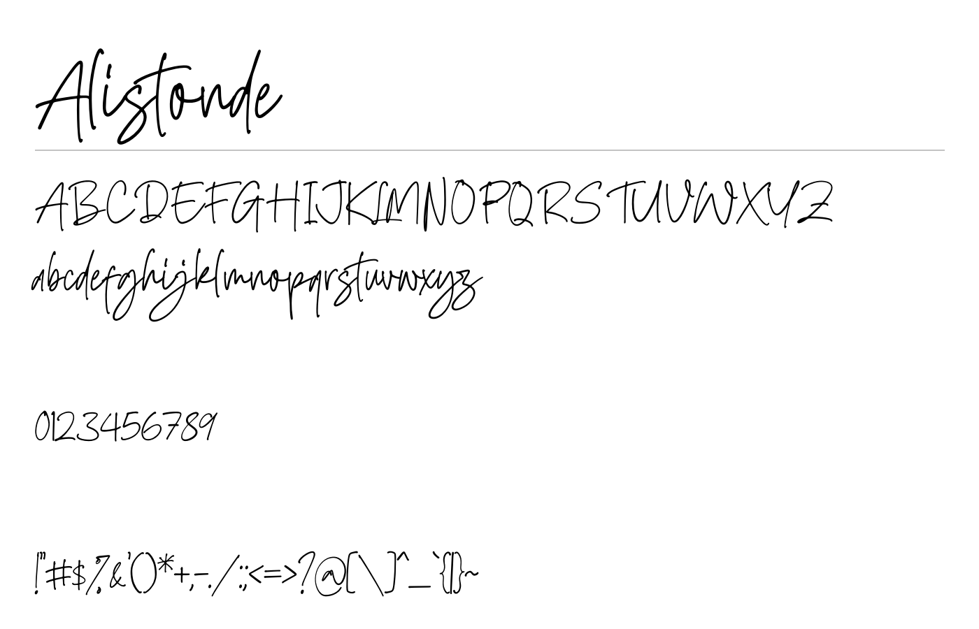 Alistonde Font preview