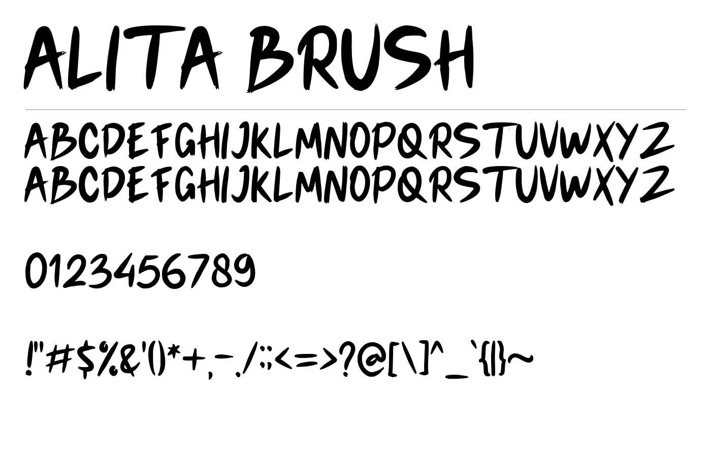Alita Brush Font preview