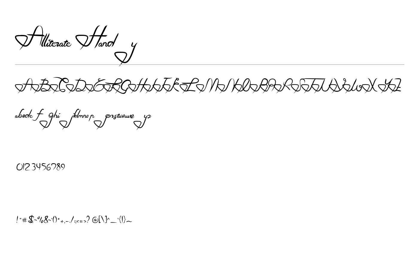 Alliterate Handy Font preview