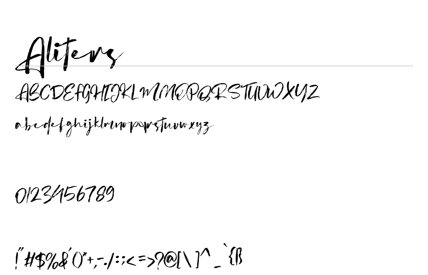 Aliters Font preview