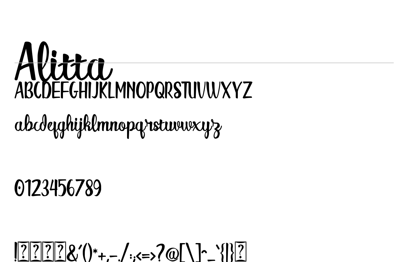 Alitta Font preview