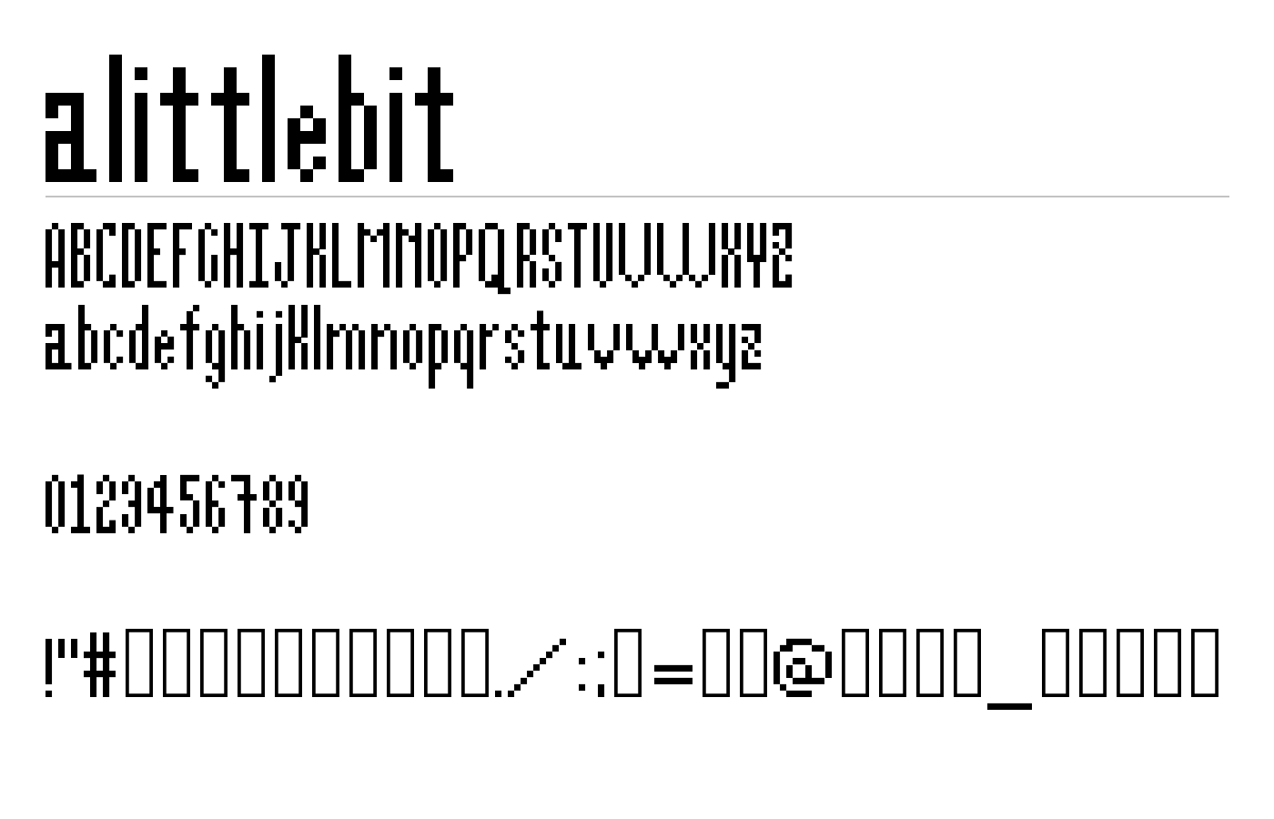 alittlebit Font preview