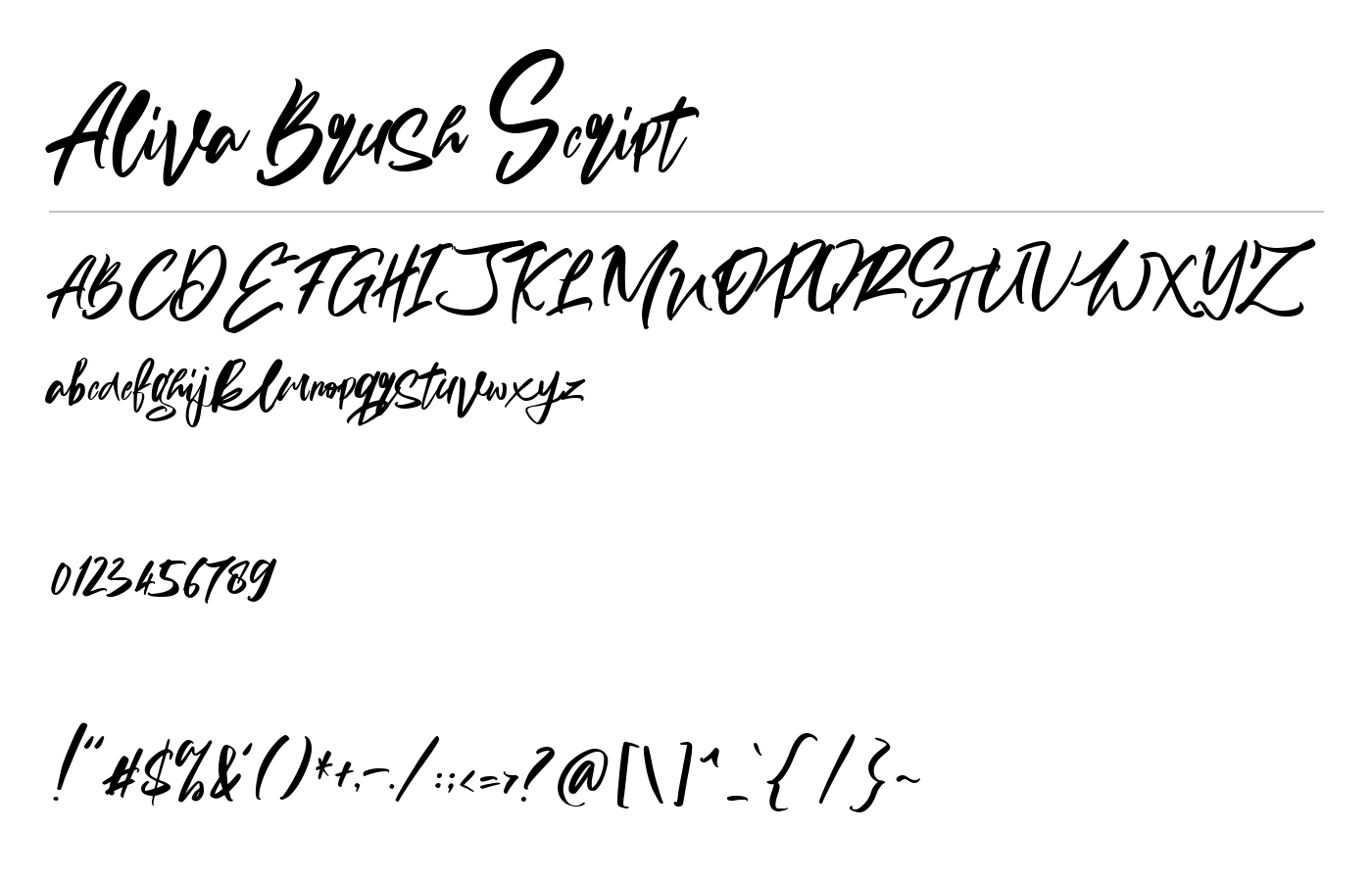 Aliva Brush Script Font preview