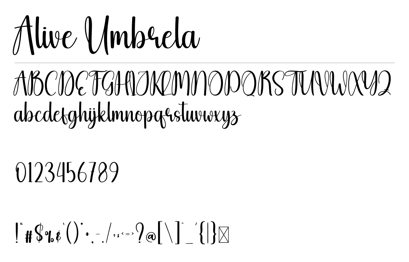Alive Umbrela Font preview