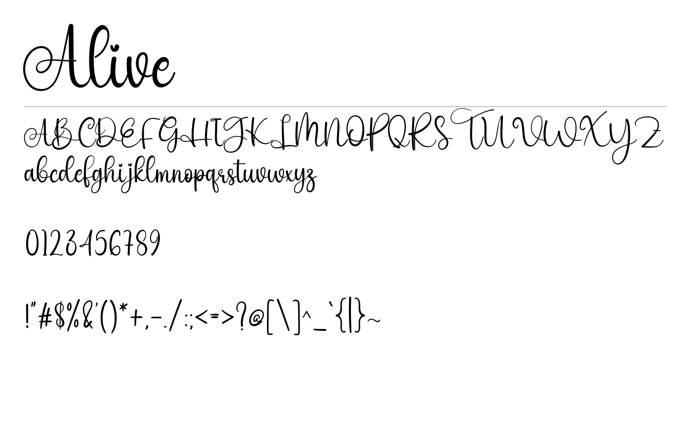 Alive Font preview