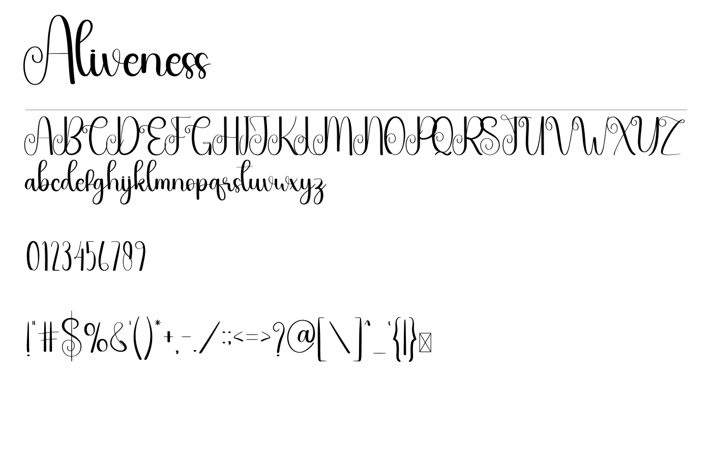 Aliveness Font preview
