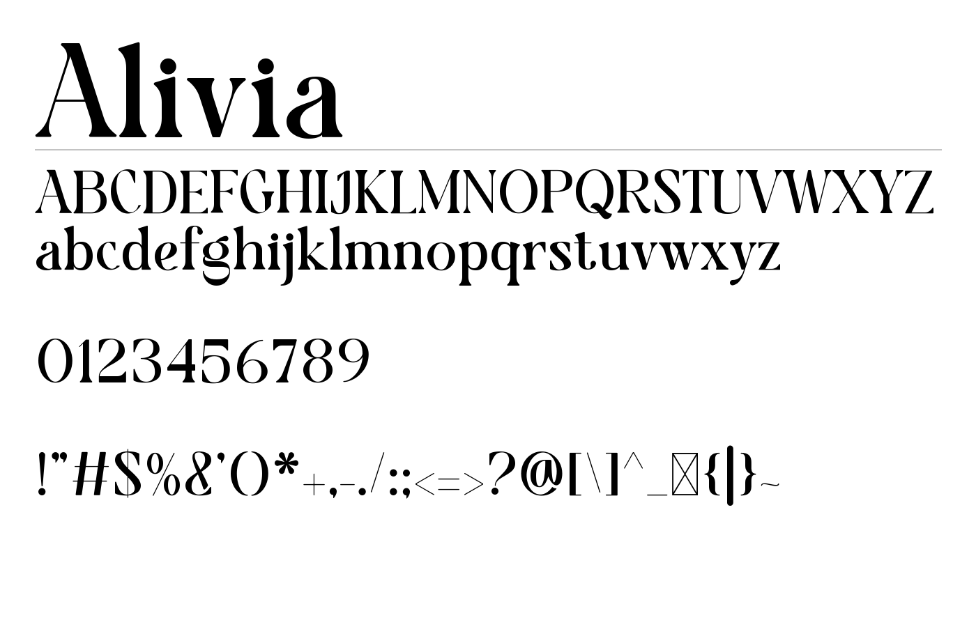 Alivia Font preview