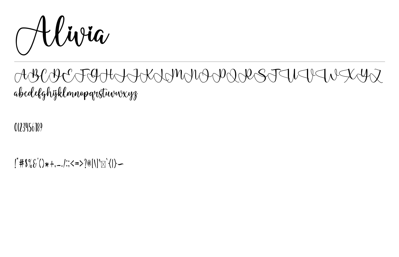 Alivia Font preview