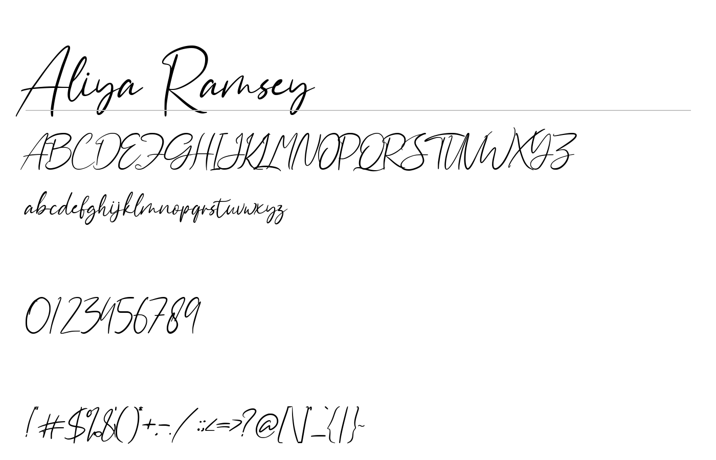 Aliya Ramsey Font preview