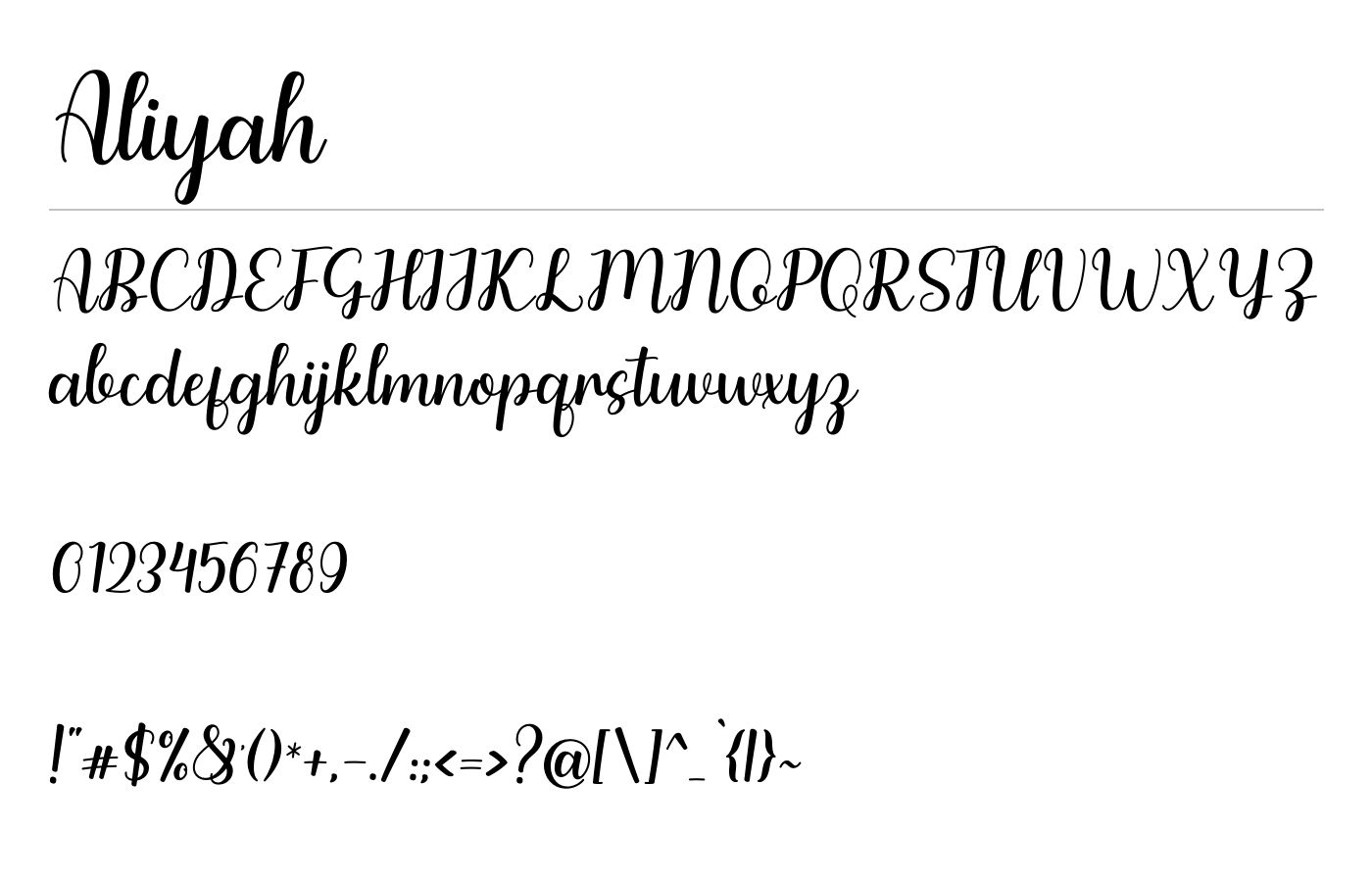 Aliyah Font preview