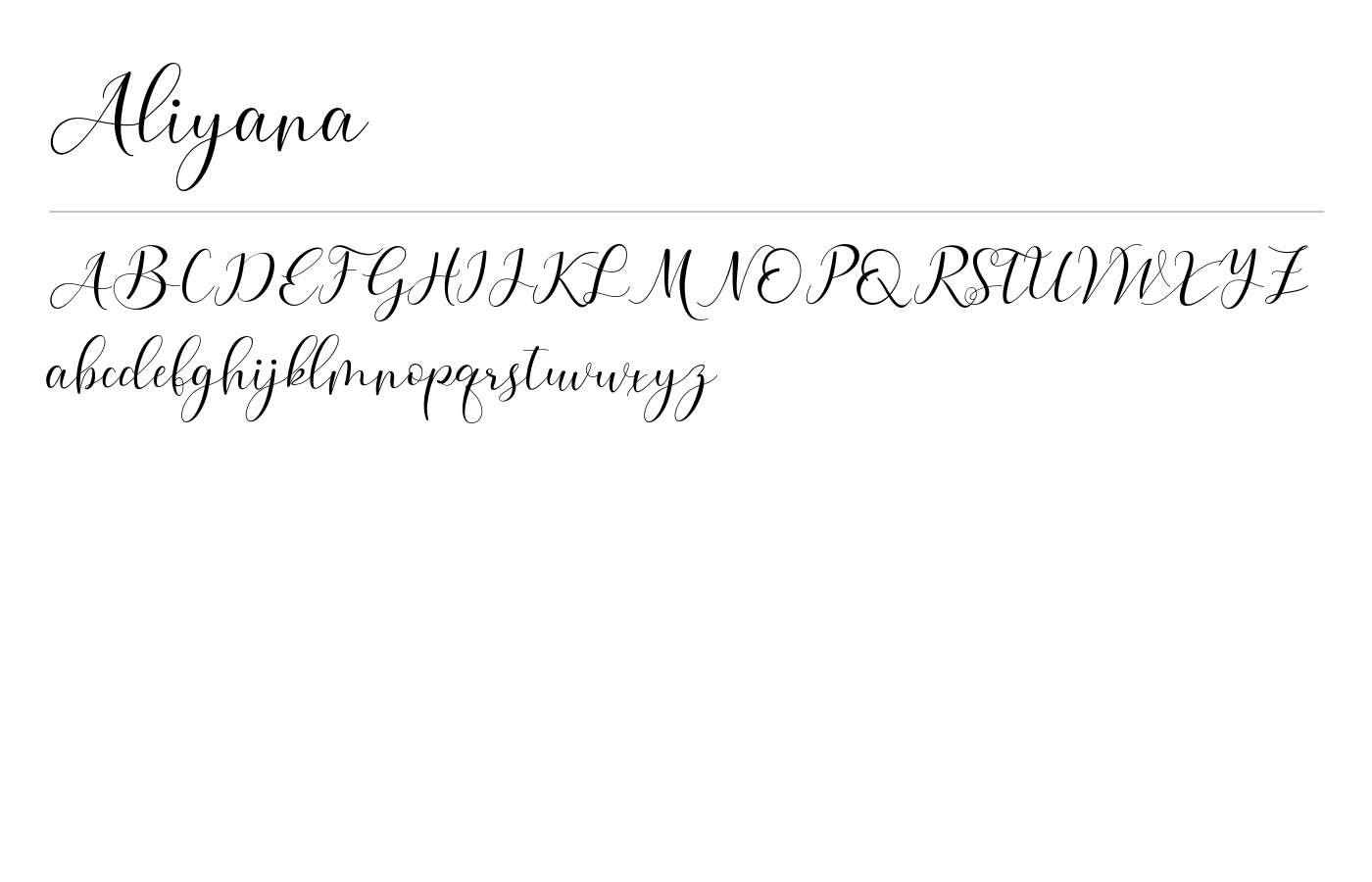 Aliyana Font preview