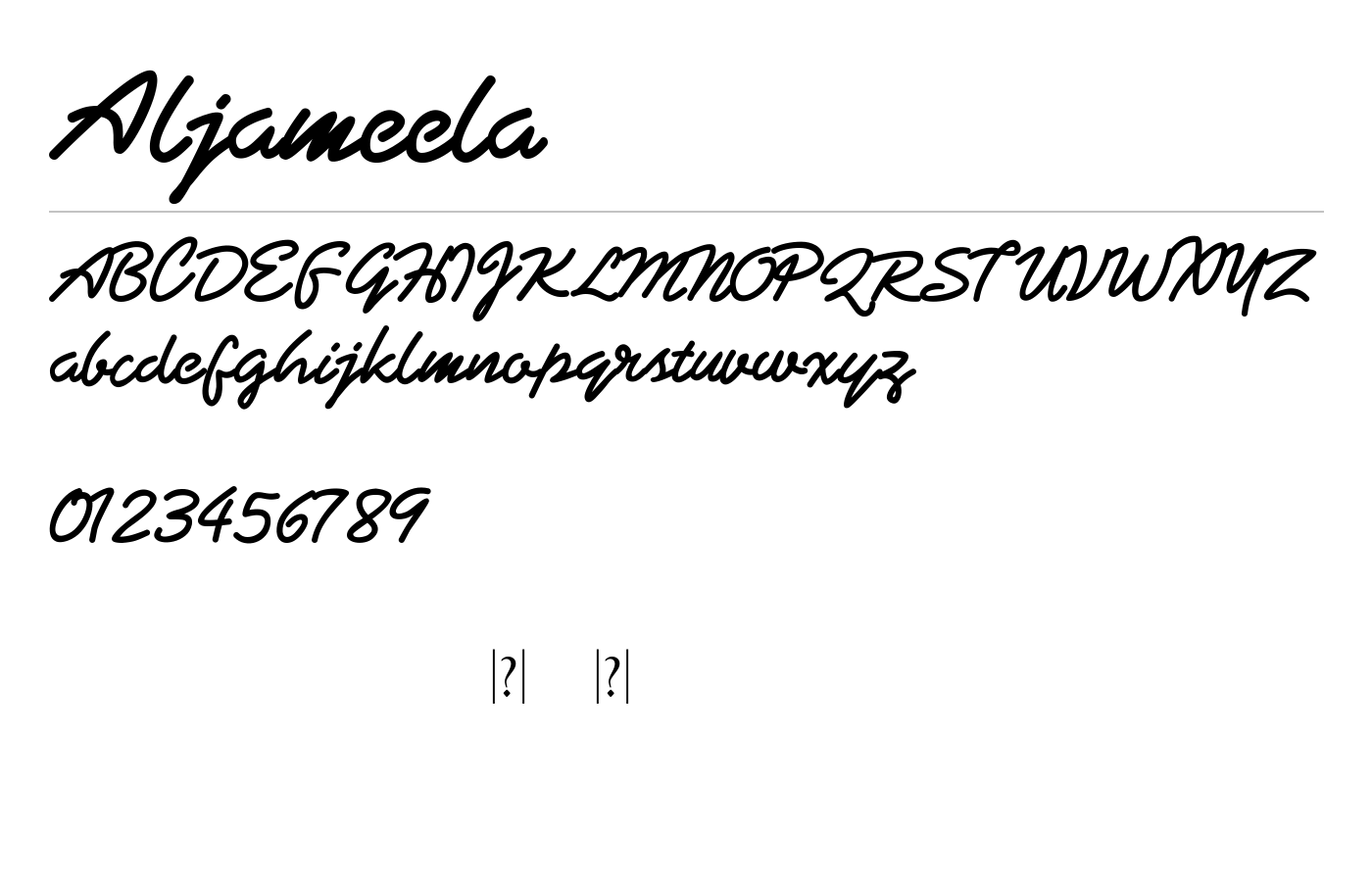 Aljameela Font preview