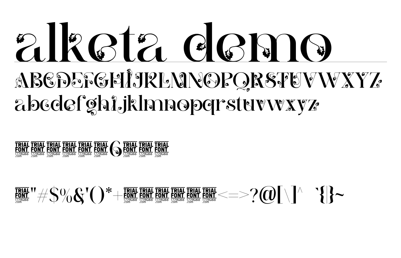 alketa demo Font preview