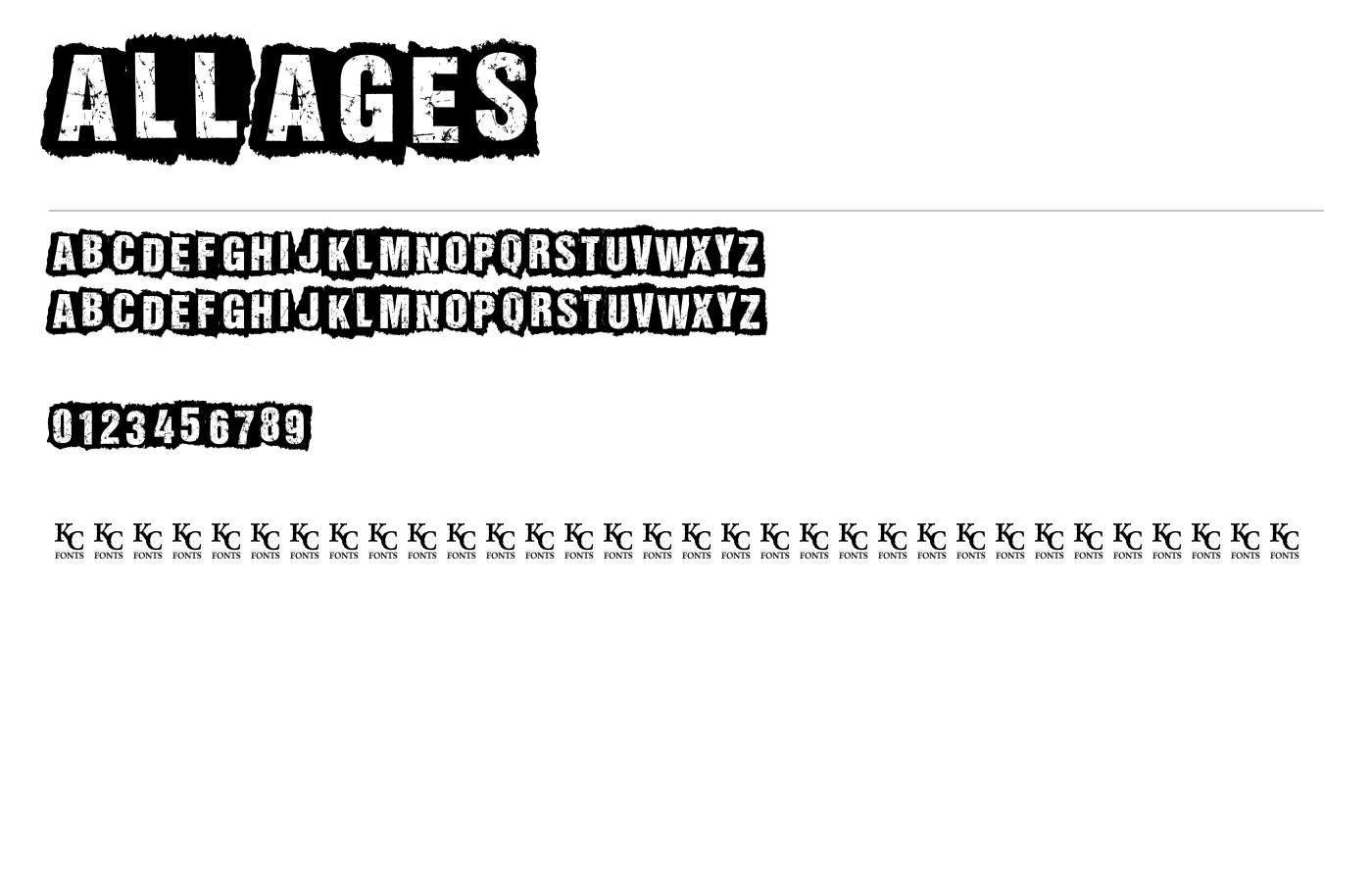 ALL AGES Font preview
