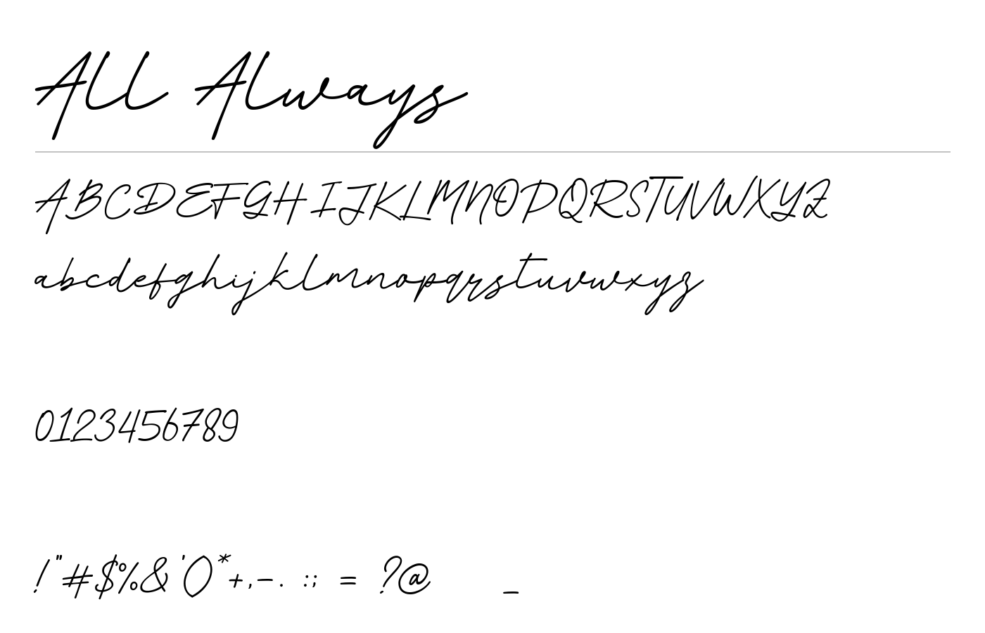 All Always Font preview