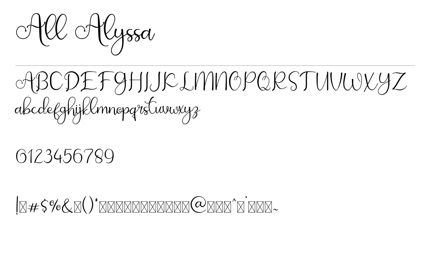 All Alyssa Font preview