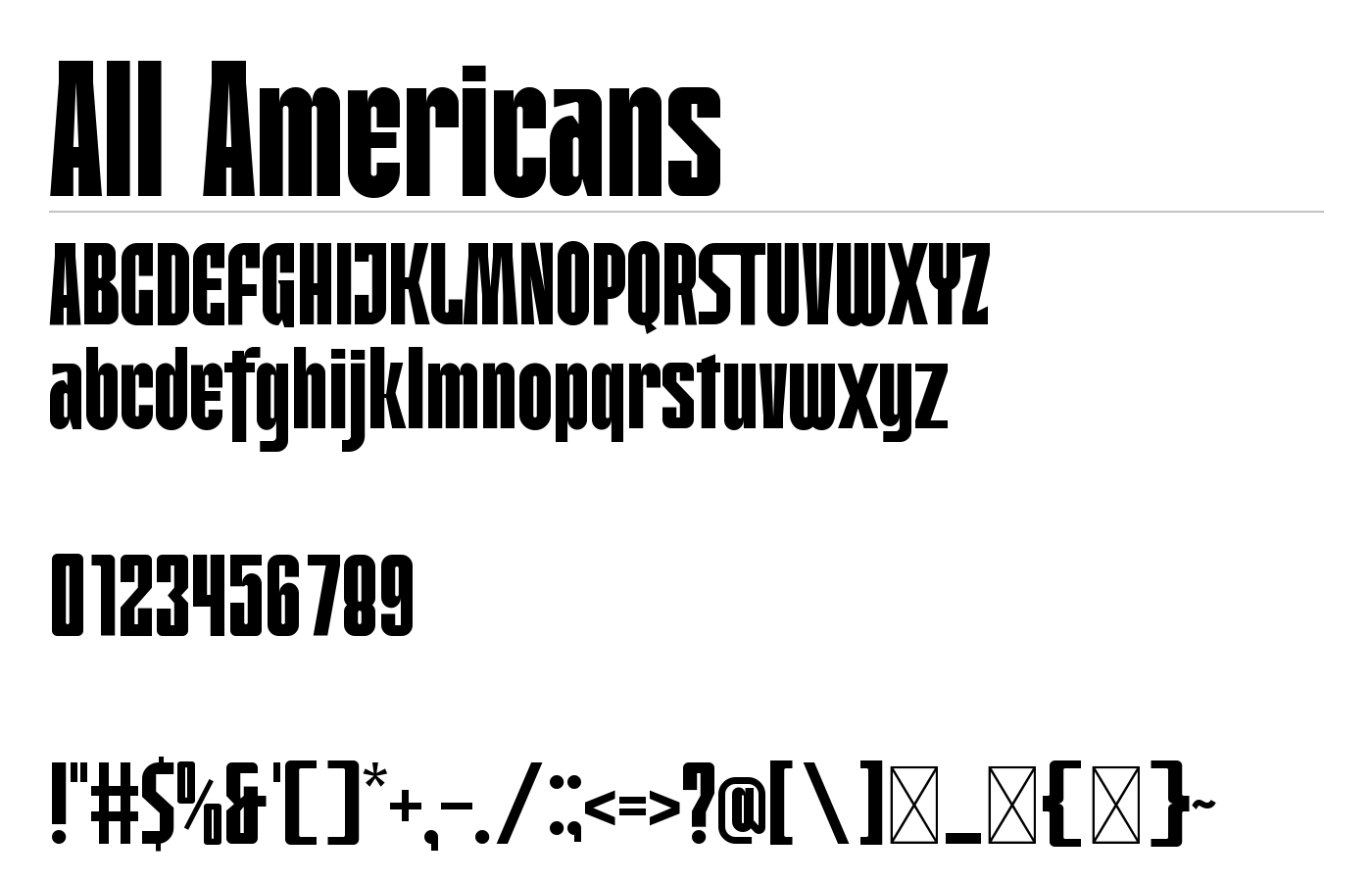 All Americans Font preview