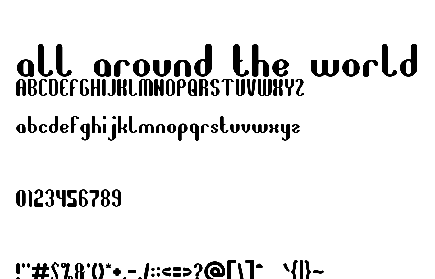 all around the world Font preview