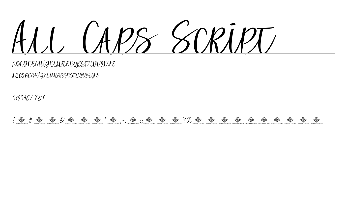 All Caps Script Font preview