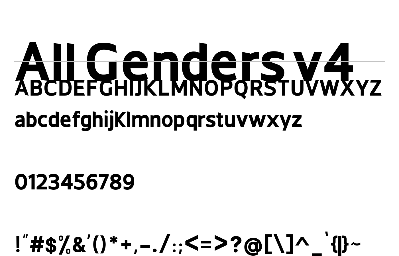 All Genders v4 Font preview