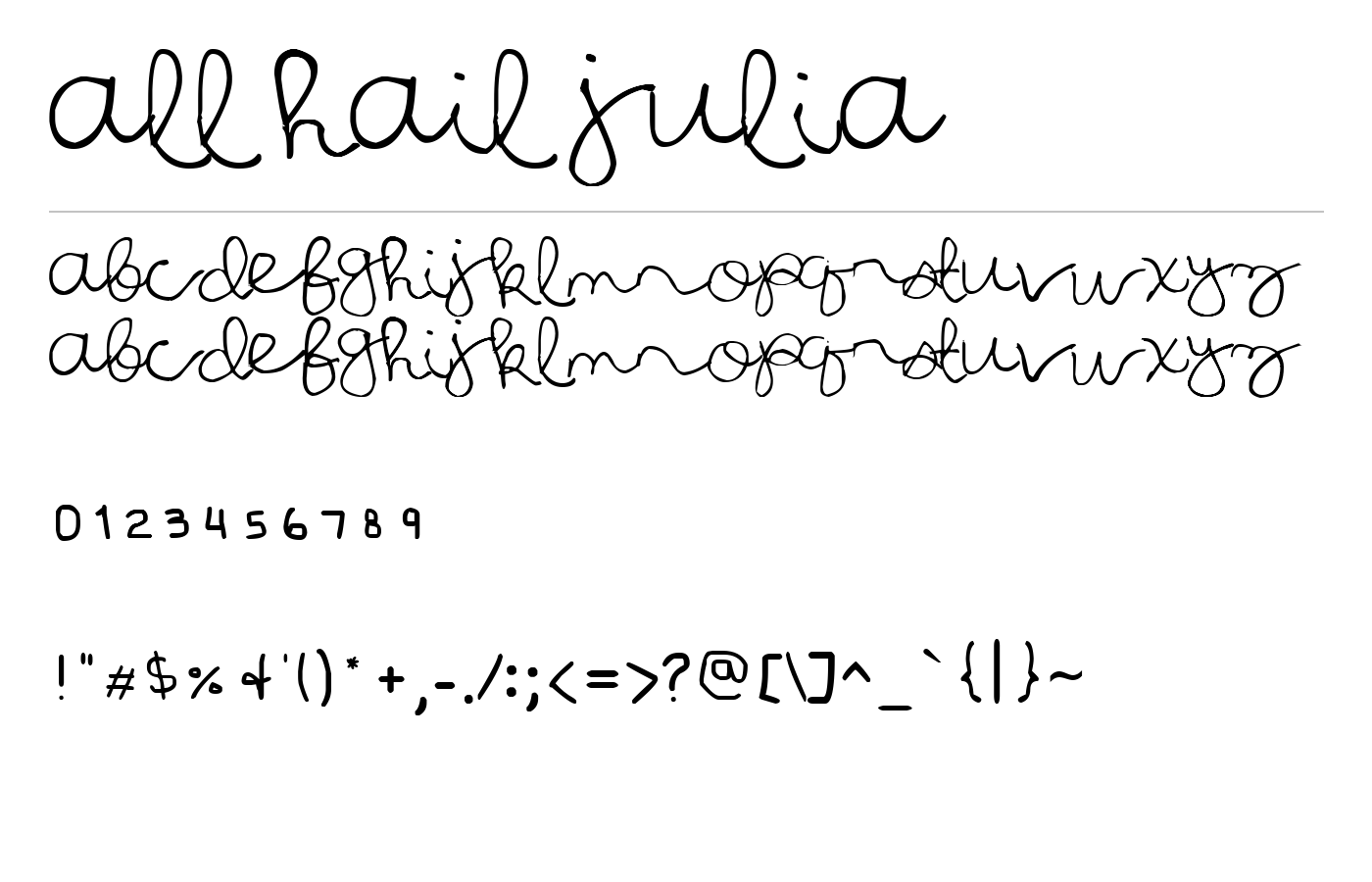 All Hail Julia Font preview