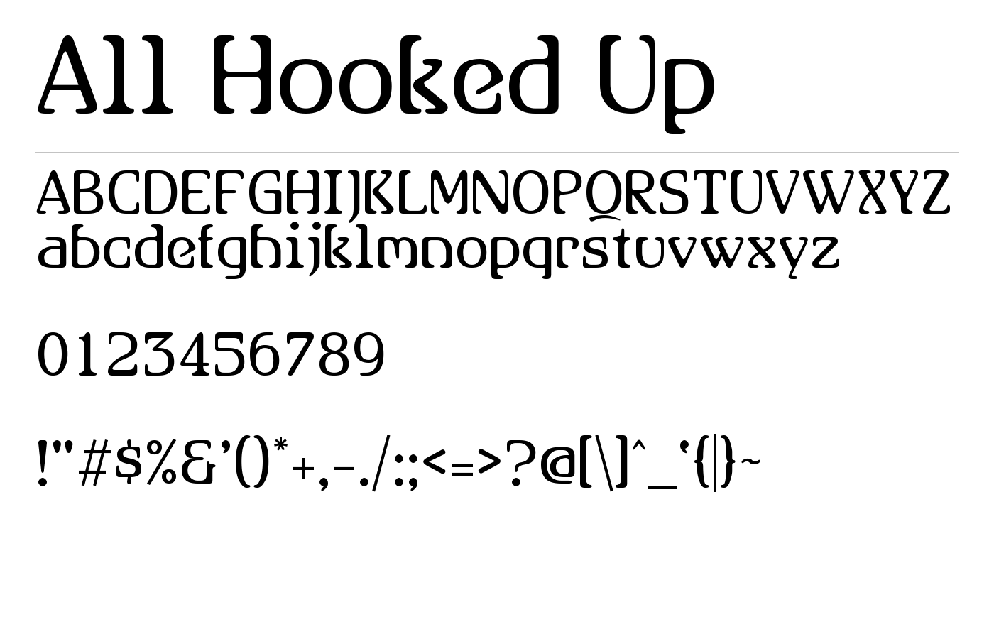 All Hooked Up Font preview