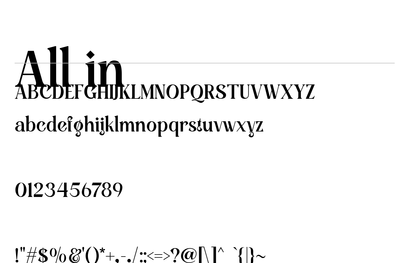 All in Font preview