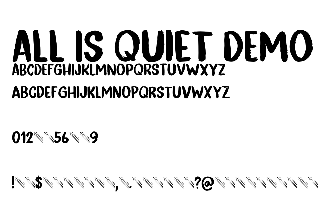 All Is Quiet DEMO Font preview