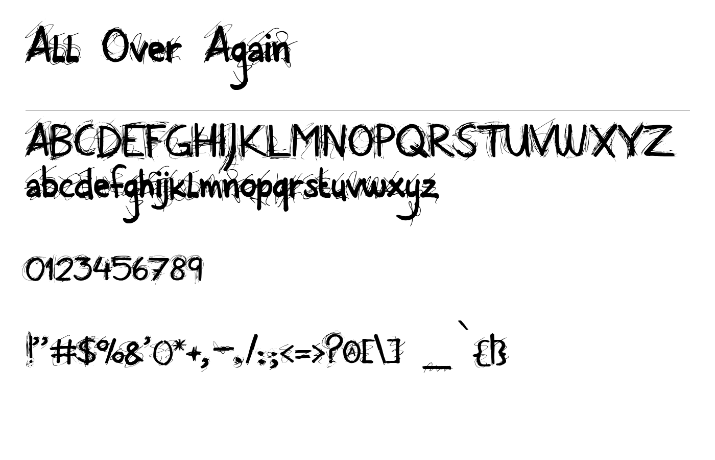 All Over Again Font preview