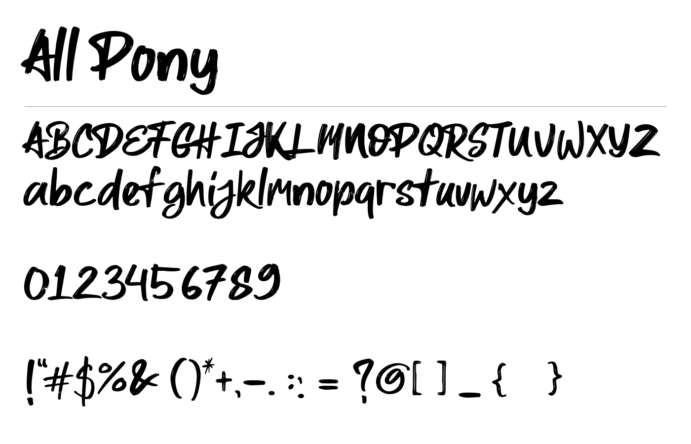 All Pony Font preview