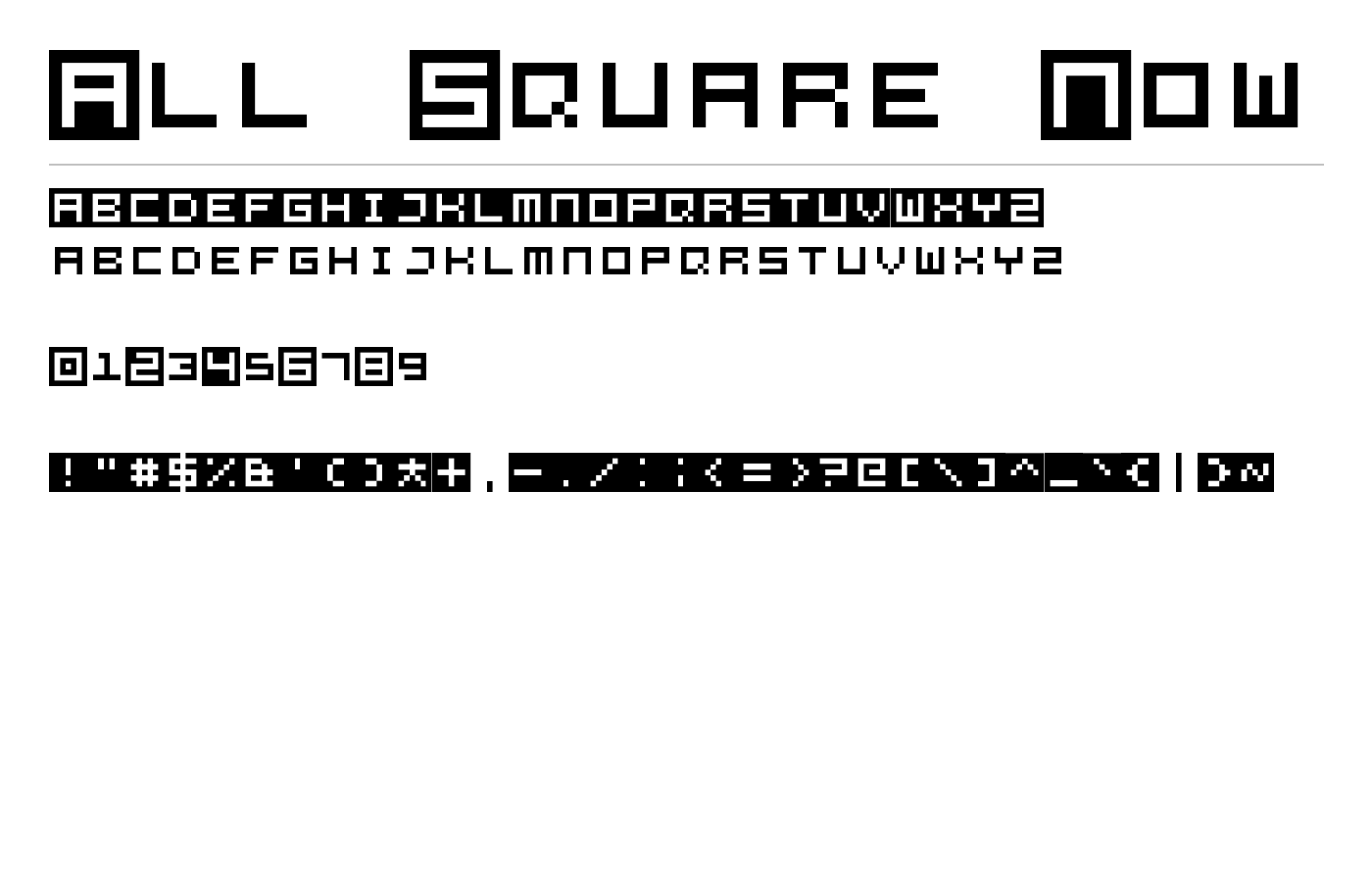 All Square Now Font preview