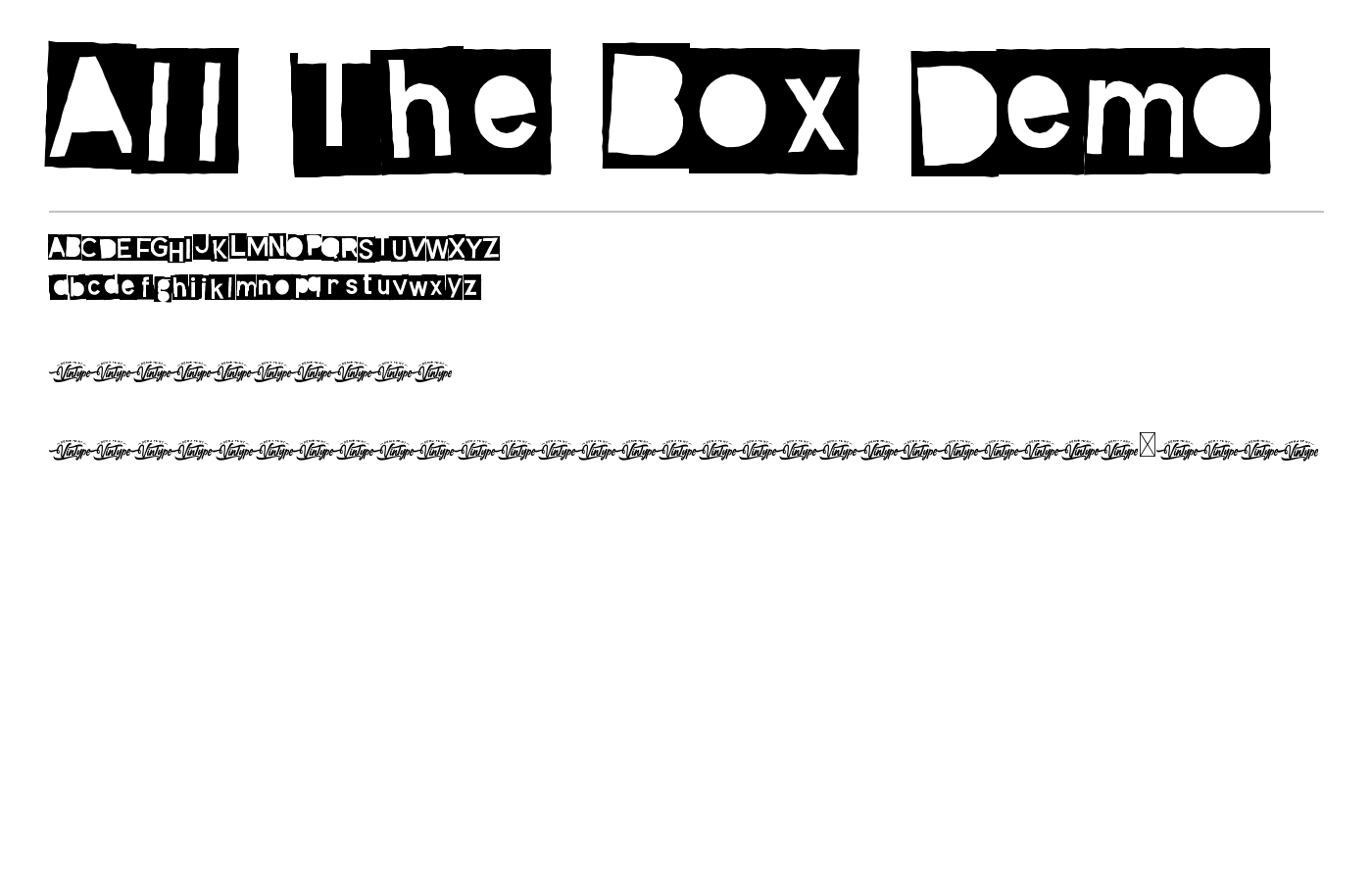 All The Box Demo Font preview