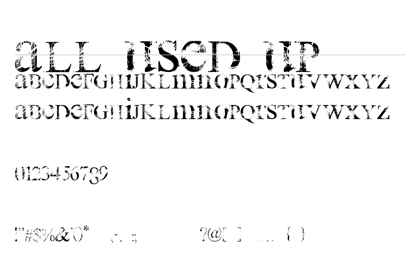 all used up Font preview