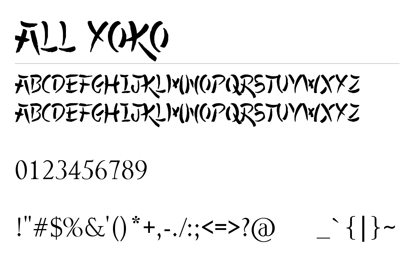 All Yoko Font preview