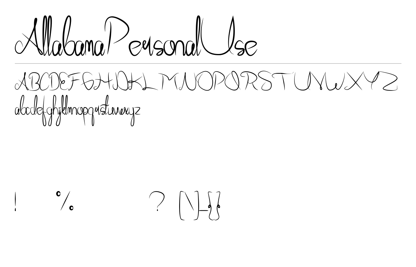 AllabamaPersonalUse Font preview