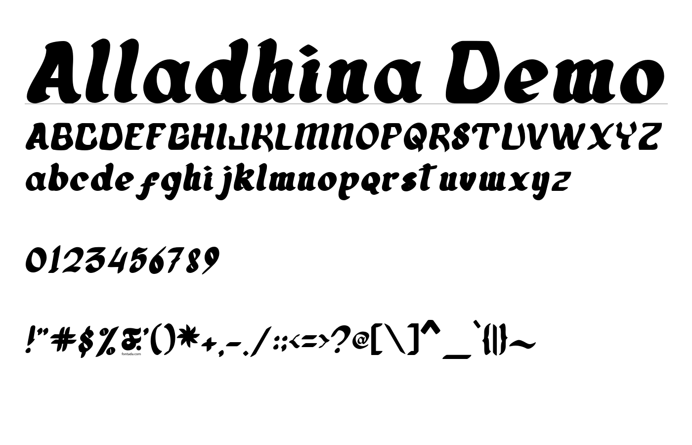 Alladhina Demo Font preview