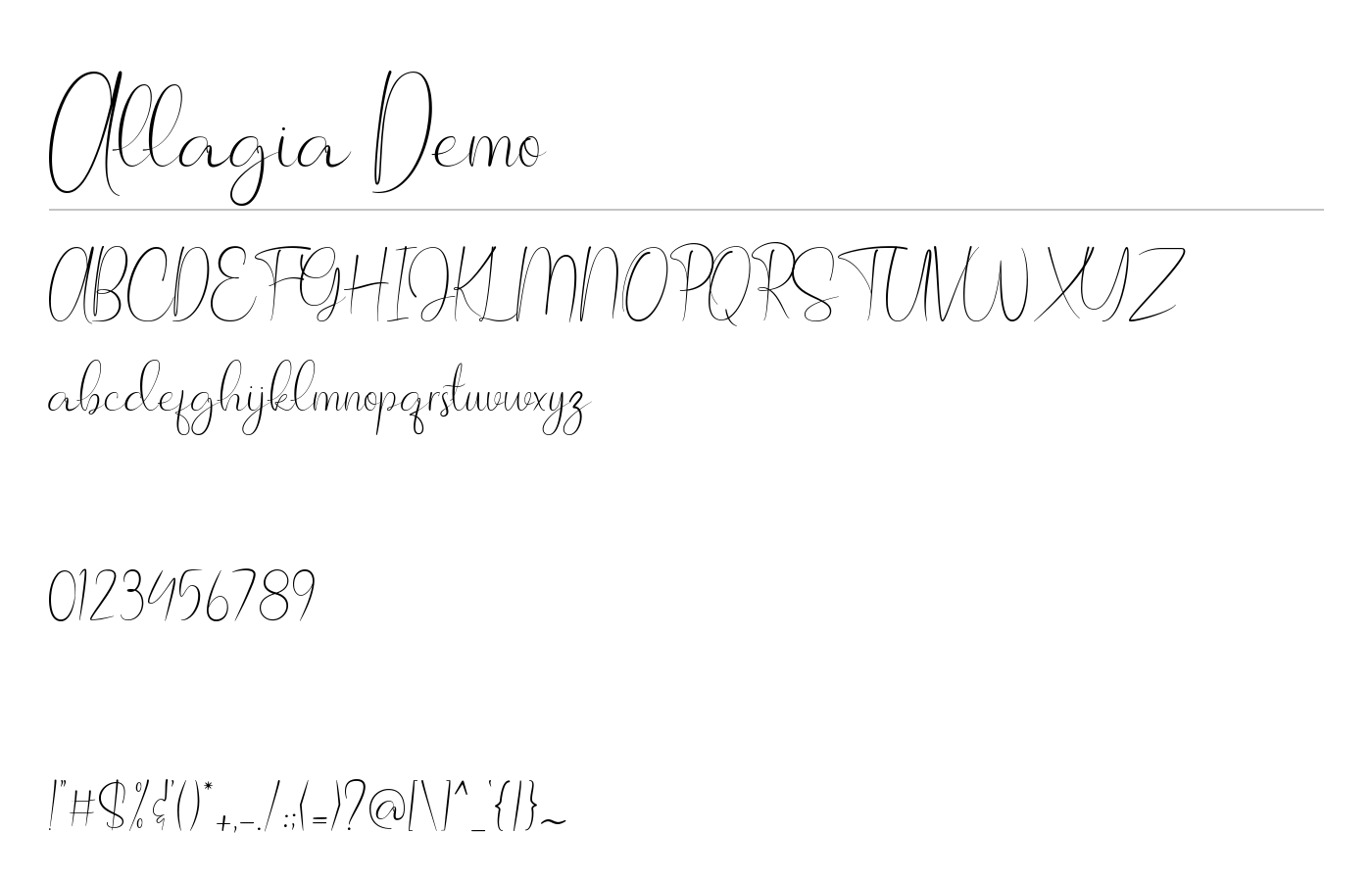 Allagia Font preview