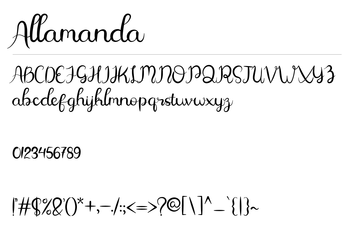 Allamanda Font preview