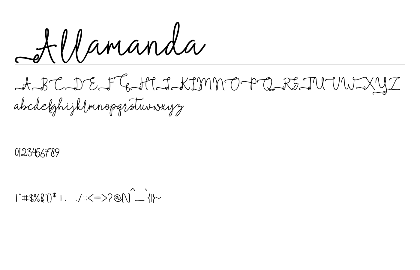 Allamanda Font preview