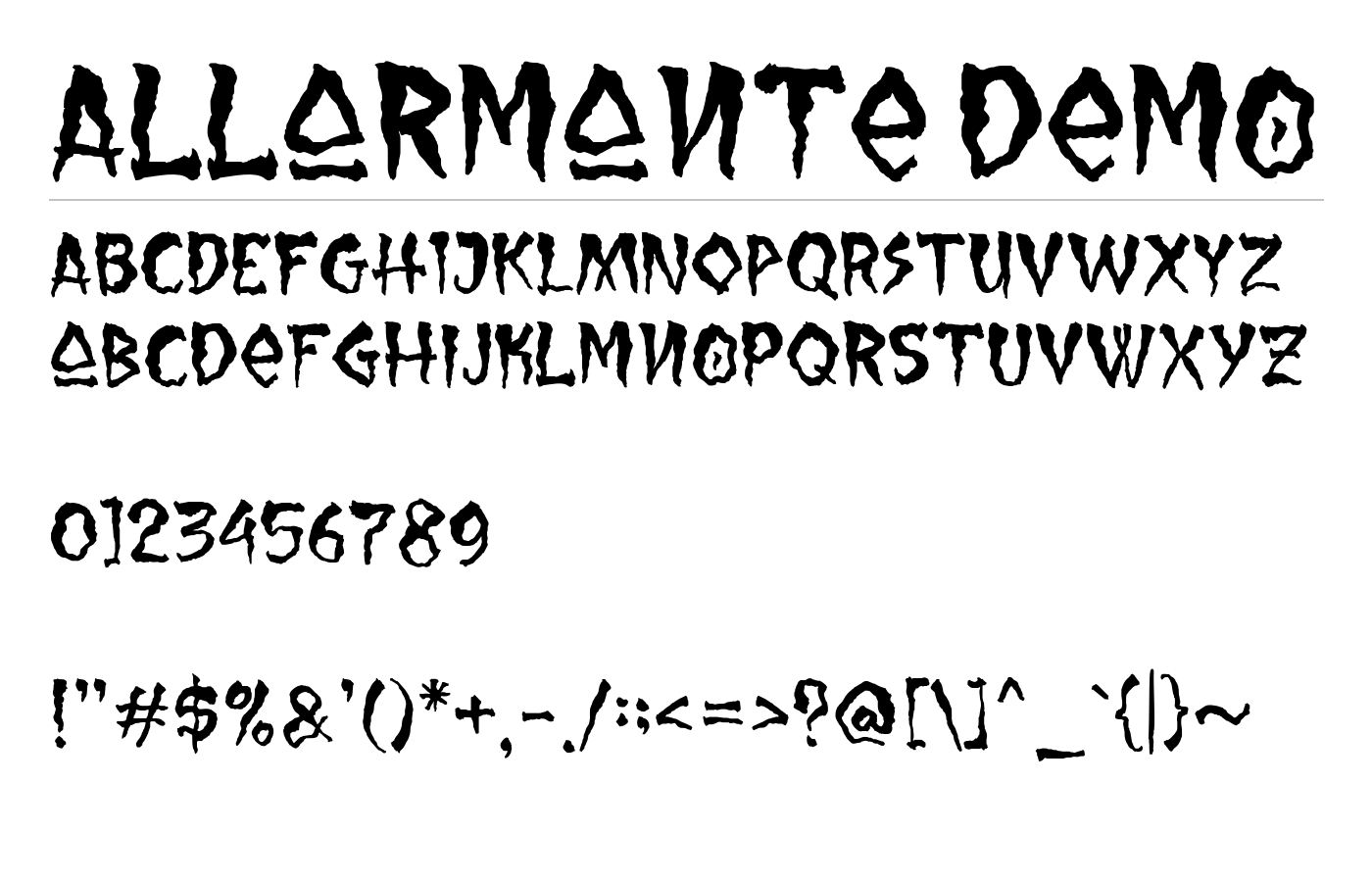 Allarmante demo Font preview