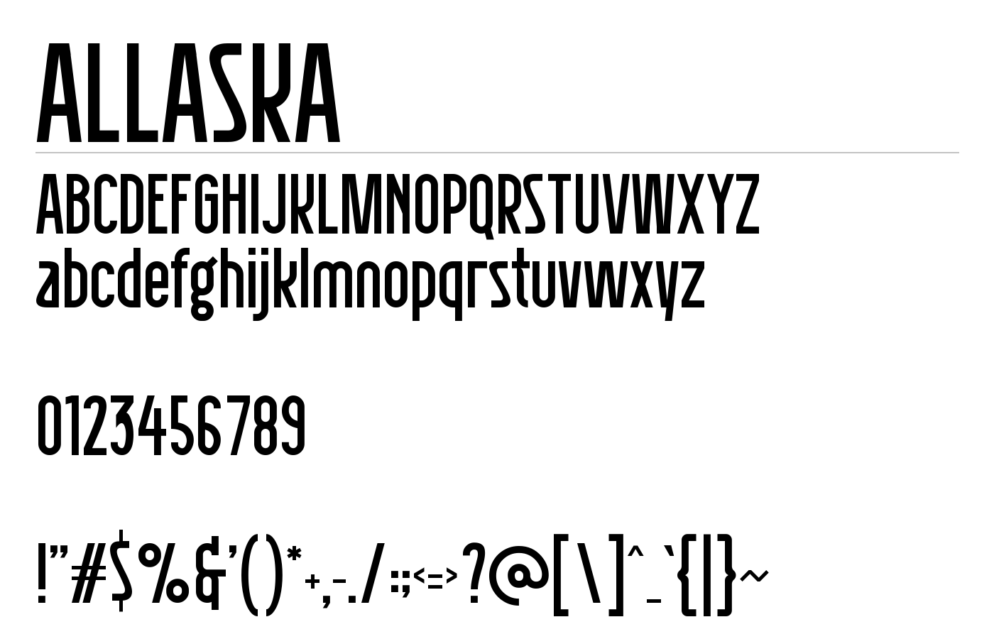 ALLASKA Font preview