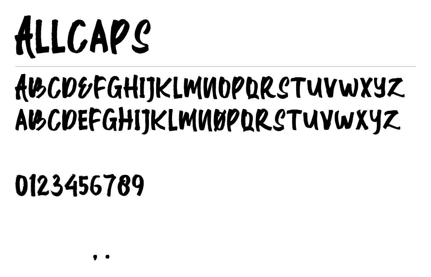 Allcaps Font preview